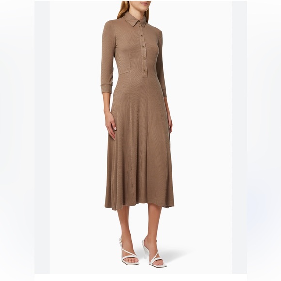 Brown ribbed dress - Picture 1 of 5
